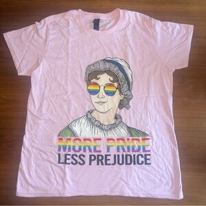 Pride T Shirt: “More Pride Less Prejudice” Large